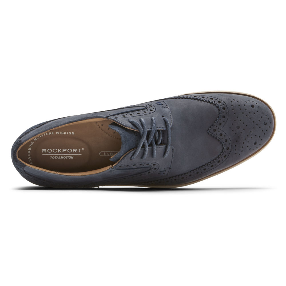 Rockport Lace Up For Mens Blue - Total Motion Hendrik Wingtip - BT3159426